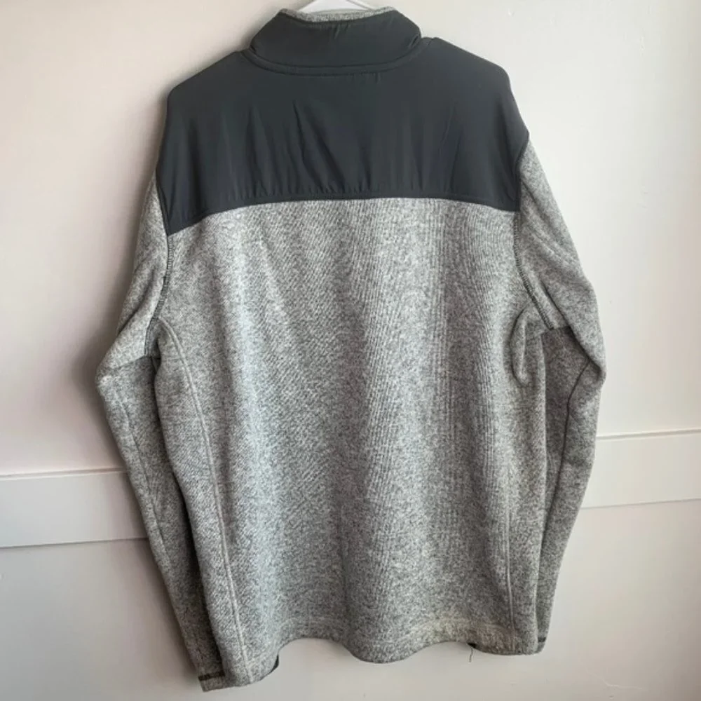 EDDIE BAUER Gray Two Toned Quarter Zip Long Sleeve Sweatshirt